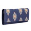 Picture of THE CLOWNFISH Jolene Printed Handicraft Fabric & Vegan Leather Ladies Wallet Purse Sling Bag with Multiple Card Slots (Dark Blue)