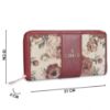 Picture of THE CLOWNFISH Aria Collection Tapestry Fabric & Faux Leather Zip Around Style Womens Wallet Clutch Ladies Purse with Card Holders (Brown- Floral)