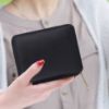 Picture of THE CLOWNFISH Zia Genuine Leather Bi-Fold Zip Around Wallet for Women with Multiple Card Slots & Coin Pocket (Black-1)