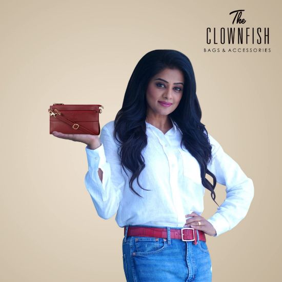 Picture of The Clownfish Priscilla Collection Womens Wallet Clutch Sling Bag Ladies Purse with Multiple Card Holders (Maroon)