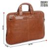 Picture of The Clownfish Eros Faux Leather Expandable 15.6 inch Laptop Messenger Bag Briefcase (Tan)