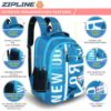 Picture of Zipline Stylish Casual 36L Standard Backpack School College Bag For Men Women Boys & Girls (1-Medium T-Blue Bag)