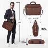 Picture of WildHorn Leather 15 Inch Laptop Messenger Bag For Men, Padded Laptop Compartment, Carry Handles With Adjustable Strap, Dimension : L-15.5 Inch W-3.5 Inch H-11.5 Inch, Brown