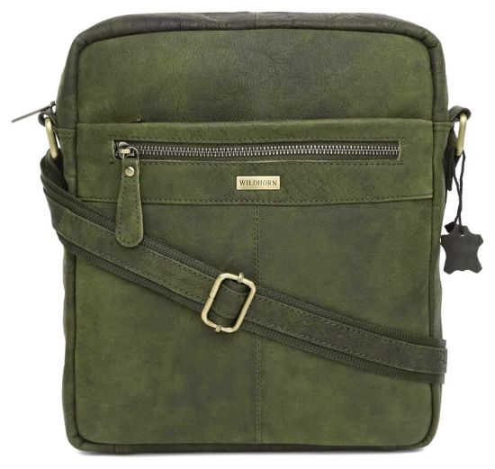 Picture of WildHorn Leather Sling Messenger Bag for Men I Multipurpose Crossbody Bag I Travel Bag with Adjustable Strap I Utility Bag I Dimension : L-10.5 inch W-3 inch H-13 inch