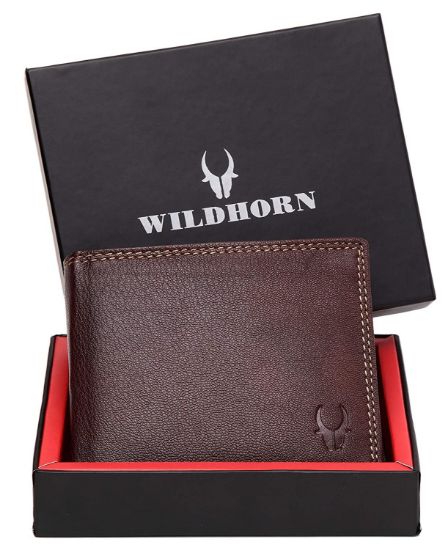 Picture of WildHorn Classic Black Leather Wallet for Men (Maroon)
