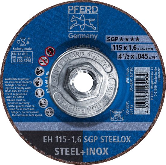 Picture of Pferd 4-1/2 X .045 X 5/8-11 T27 A 46 S Sgp Inox Co Wh Part# - 63192