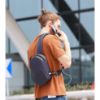 Picture of THE CLOWNFISH Rhombus Shell Design Water Resistant Sling Bag Chest Bag with USB Charging (Blue)