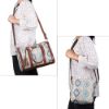 Picture of The Clownfish Combo Of Lorna Printed Handicraft Fabric Handbag for Women & The Clownfish Aahna Polyester Crossbody Sling bag for Women (Pearl with Patola Design)