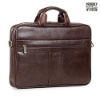 Picture of The Clownfish Icon Faux Leather 15.6 inch Laptop Messenger Bag Briefcase (Dark Brown)