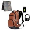 Picture of The Clownfish Fusion Series 27 litres 15.6 Inch Laptop Backpack (Mustard) & The Clownfish RFID Protected Genuine Leather Bi-Fold Wallet for Men (Camo)