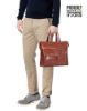 Picture of The Clownfish Avenue Series Faux Leather 14 inch Laptop Briefcase (Tan)