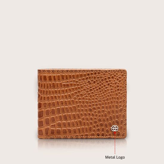 Picture of eske Stephen Genuine Leather Mens Bifold Wallet - Printed Pattern - 3 Card Holders
