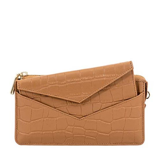 Picture of Eske Paris Ebony Women's Leather Envelope Wallet, Smartphone Holder, Hand Clutch for Ladies (British tan)