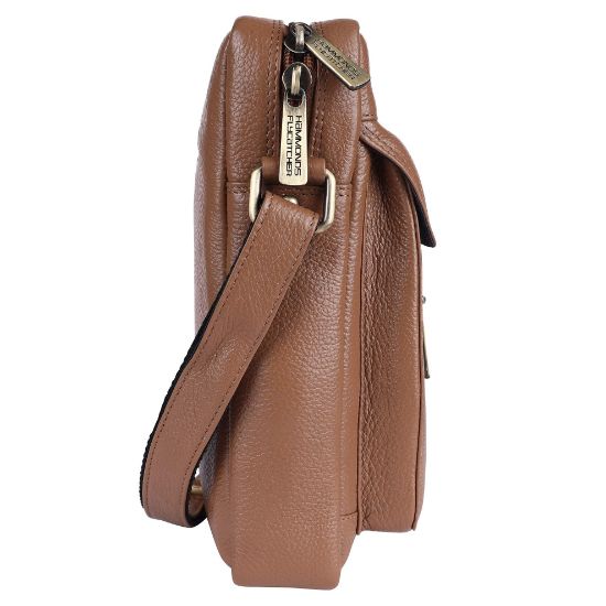 Picture of HAMMONDS FLYCATCHER Leather Sling Bag for Men - Crossbody One Side Bag with Multiple Pockets, Adjustable Shoulder Straps - Messenger Bag Ideal for Travel and Office Use, 1-Year Warranty - Burlywood
