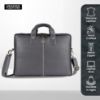 Picture of HAMMONDS FLYCATCHER Genuine Leather Laptop Bag for Men - Office Bag, Graphite Grey- Fits Up to 14/15.6/16 Inch Laptop/MacBook - Laptop Messenger Bags/Leather Bag for Men with Adjustable Shoulder Strap