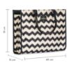 Picture of THE CLOWNFISH Opulence Series Multipurpose Handbag For Women Box Bag 14 inch Laptop Bag Tote Printed Handicraft Fabric & Faux Leather Bag (Black-Wave Design)