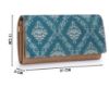Picture of THE CLOWNFISH Jolene Printed Handicraft Fabric & Vegan Leather Ladies Wallet Purse Sling Bag with Multiple Card Slots & Shoulder Belt (Blue)