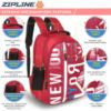 Picture of Zipline Stylish Casual 36L Standard Backpack School College Bag For Men Women Boys & Girls (1-Medium Red Bag)