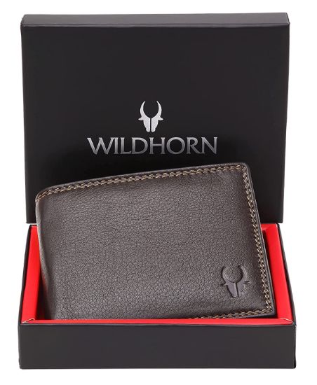Picture of WildHorn Classic Black Leather Wallet for Men (Brown)