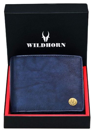 Picture of WILDHORN Leather Wallet for Men (Blue)