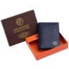 Picture of HAMMONDS FLYCATCHER Genuine Leather Card Holder for Men and Women, Croc Blue |RFID Protected Leather Card Holder Wallet for Men| Card Wallet Upto 8 Credit Cards/Debit Cards- Slim Bi-Fold Card Holder