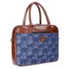 Picture of THE CLOWNFISH Deborah series 15.6 inch Laptop Bag For Women Tapestry Fabric & Faux Leather Office Bag Briefcase Messenger Sling Handbag Business Bag (Blue-Floral)