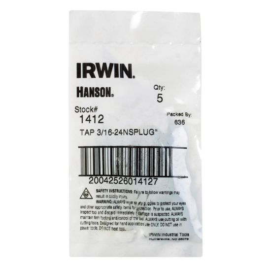 Picture of Irwin® Tap 3/16-24Ns Plug Hanson Part# - 1412Zr