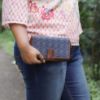 Picture of THE CLOWNFISH Filipia Ladies wallet Womens Wrist Clutch Purse (Blue-Stripes)