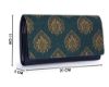 Picture of The Clownfish Women's Jolene Printed Handicraft Fabric and Vegan Leather Ladies Wallet Sling Bag with Multiple Card Slots and Shoulder Belt (Peacock Blue)