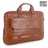 Picture of The Clownfish Triton Faux Leather Expandable 12 inch Laptop Tablet Messenger Bag Briefcase (Tan)