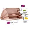 Picture of MAI SOLI Genuine Leather Hand Wallet for Women | Zip Around Clutch for Girls | with 12 Card Slots, 1 Coin Pocket and Currency Compartments | Flower Printed Zip Closure Hand Wallet - Pink