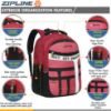 Picture of Zipline Unisex Casual Polyester 36 L Backpack School Bag Women Men Boys Girls Children Daypack College Bag Book School Sports Bag (Red)