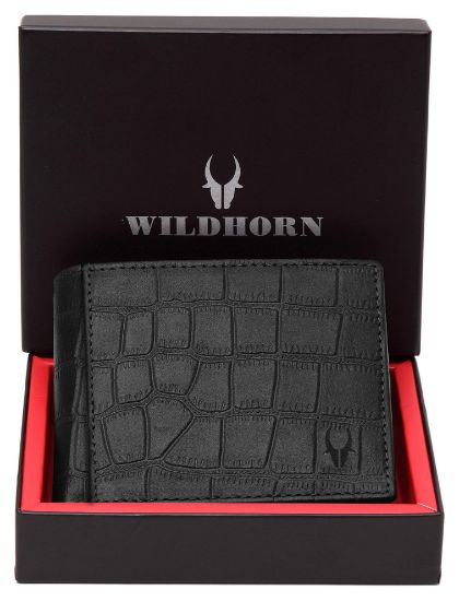 Picture of WildHorn Leather Men's Wallet (WH1173) (Blue Wallet + Rakhi)