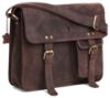Picture of WildHorn Classic Leather Messenger Bag for Men I Multiple Pockets I Adjustable Strap I DIMENSION : L-13 inch W-4 inch H-10 inch