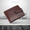Picture of HAMMONDS FLYCATCHER Genuine Leather Wallet for Men, Croc Brown | RFID Protected Bi-Fold Money Wallets for Men | Mens Wallet with 6 Card Slots | Loop to Lock Snap Button Purse - Gift for Men's