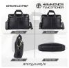 Picture of HAMMONDS FLYCATCHER Laptop Bag for Men - Black Genuine Leather Messenger Bag for Office Use - Fits 14/15.6/16 Inch Laptop - Executive Shoulder Bag -Water Resistant - Ideal Hand Bag for Work and Travel