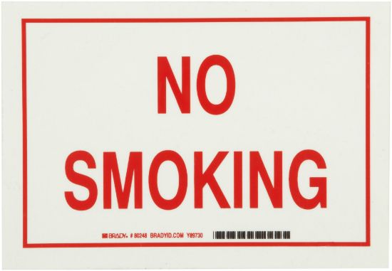 Picture of Brady® Glow-In-The-Dark No Smoking 7X10 Sign Part# - 80248