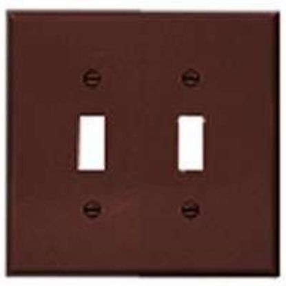 Picture of Eaton Crouse-Hinds Wallplate 2G Toggle Polymid Br Part# - Pj2B