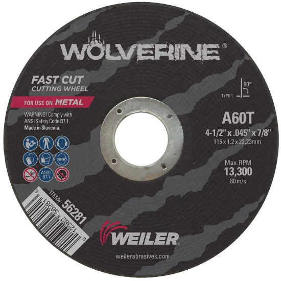 Picture of Weiler® 4-1/2 X 045 Wolv Ty1 C-Owhl  A60T  7/8 Ah Part# - 56281