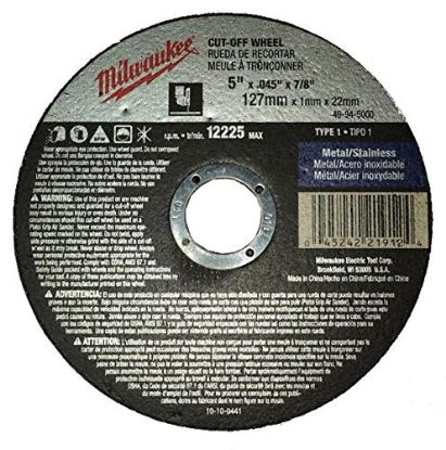 Picture of Milwaukee® Tool Cutting Wheel 5 X .045 X7/8  Type 1 Part# - 49-94-5000