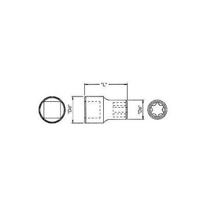 Picture of Wright Tool E-12 Torx Socket 3/8" Drive X 1-1/4" Long Part# - 9256