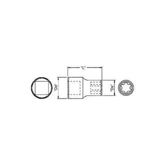 Picture of Wright Tool E-12 Torx Socket 3/8" Drive X 1-1/4" Long Part# - 9256