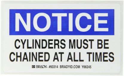 Picture of Brady® Gas Cylinder Labels  3Inh X 5In W Part# - 60314