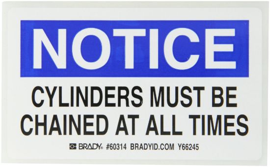 Picture of Brady® Gas Cylinder Labels  3Inh X 5In W Part# - 60314