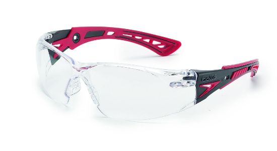 Picture of Bolle Safety Rush + Clear Pc Asaf - Platinum/Black & Red Part# - 41080