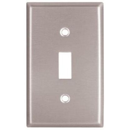 Picture of Eaton Crouse-Hinds Wallplate 1G Toggle Receptacle Mid Ss Part# - 93971-Box