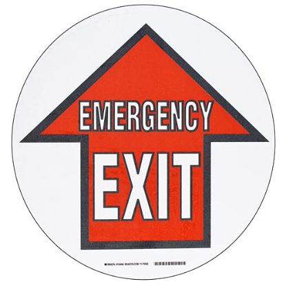 Picture of Brady® 17 In B534Fs Rd/Bk/Wt Emergency Exit W/Sym Part# - 104495