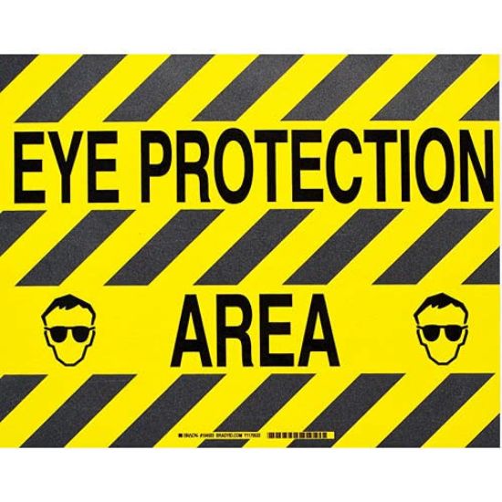 Picture of Brady® 14 In X18 In B534Fs Bk/Yl Eye Protection Area Part# - 104503