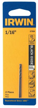 Picture of Irwin® 1/16" Black Oxide Fractional Drill Bit Part# - 67504