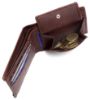 Picture of NAPA HIDE Maroon Leather Wallet for Men I 3 Card Slots I 2 Currency Compartments I 1 ID Window I 3 Secret Compartments I External Card Slot I 1 Coin Pocket